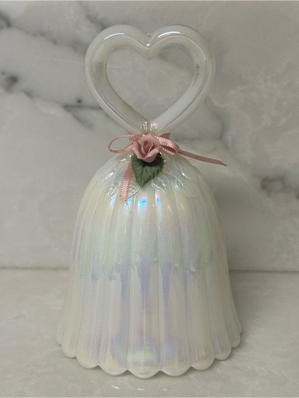 Fenton Art Glass "Pearly Sentiments" Iridescent Bell